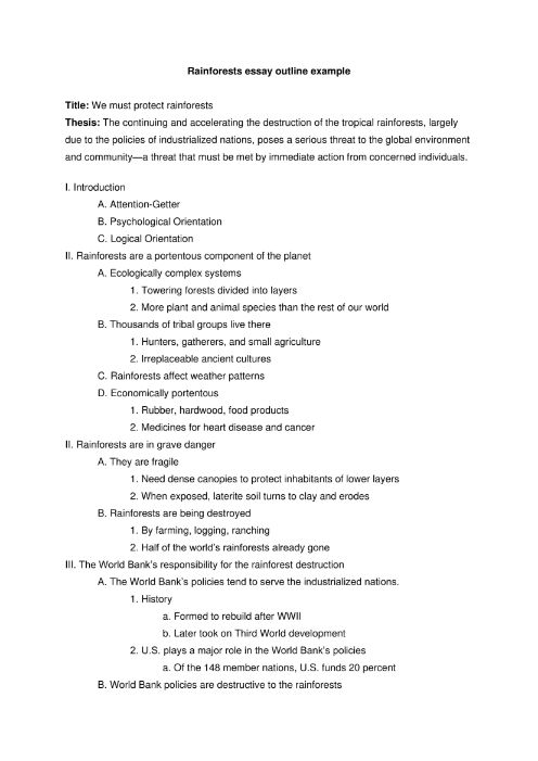 example of essay outline with thesis