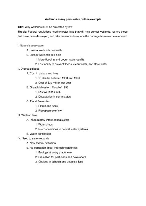 Wetlands essay persuasive outline example thumbnail