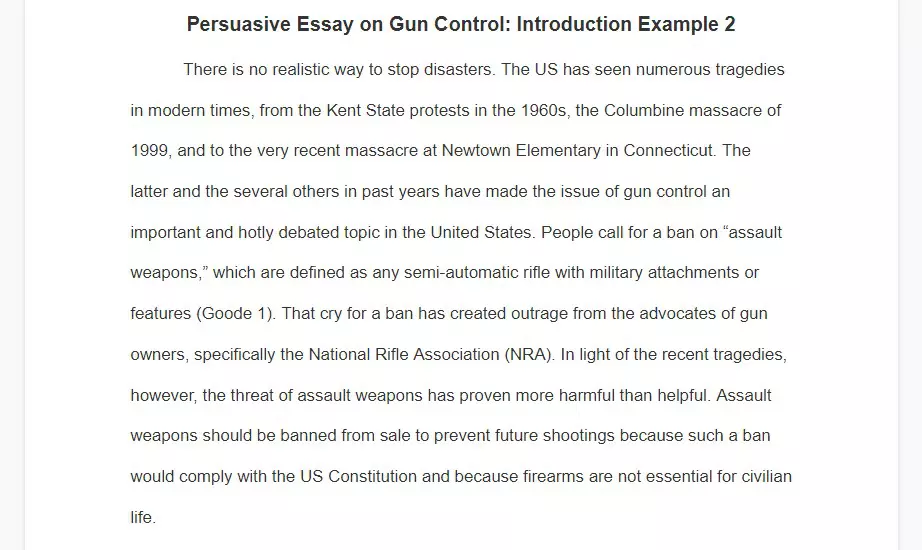 gun control persuasive speech ideas