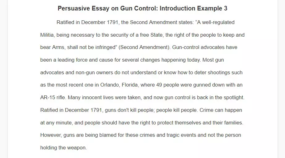 against gun control essay introduction