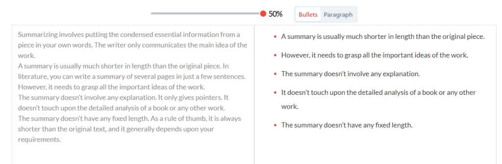 example of how summarizing tools work