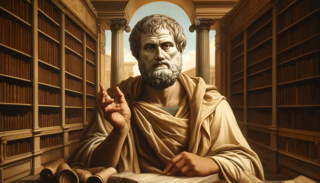 scholarly portrait of Aristotle an ancient Greek philosopher