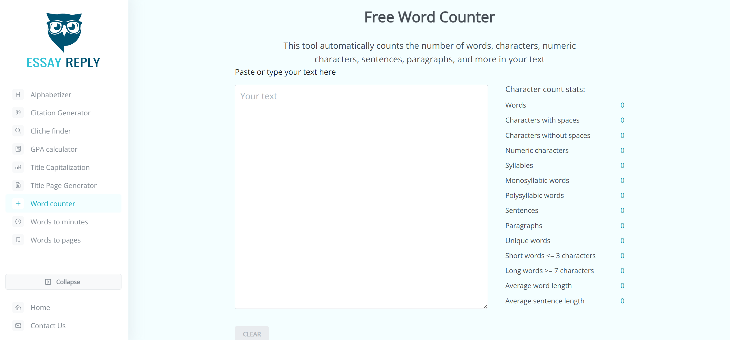 Word Box Counter Free Word Counter - EssayReply Tools